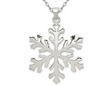Sterling Silver Snowflake Charm Pendant Necklace with Chain